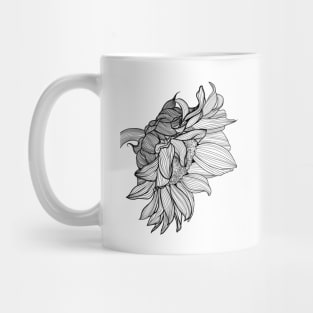 sunflower line draw Mug